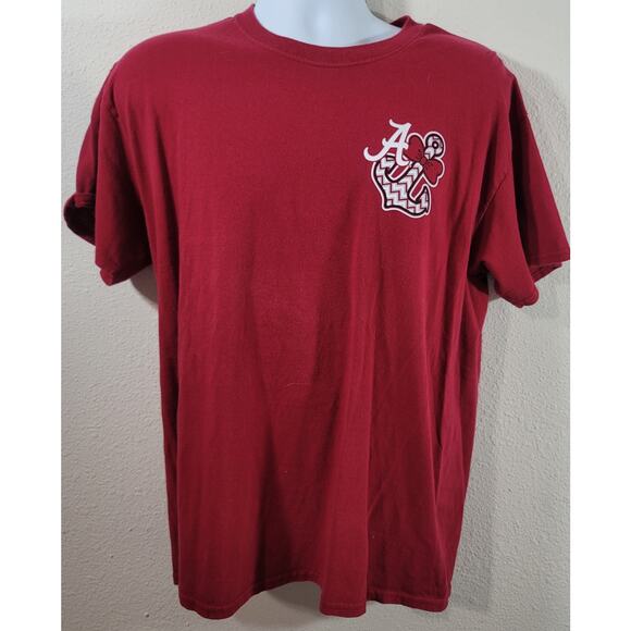 Gildan Red Alabama College Football Roll Tide Roll Graphic Shirt Large Soft - Picture 1 of 5